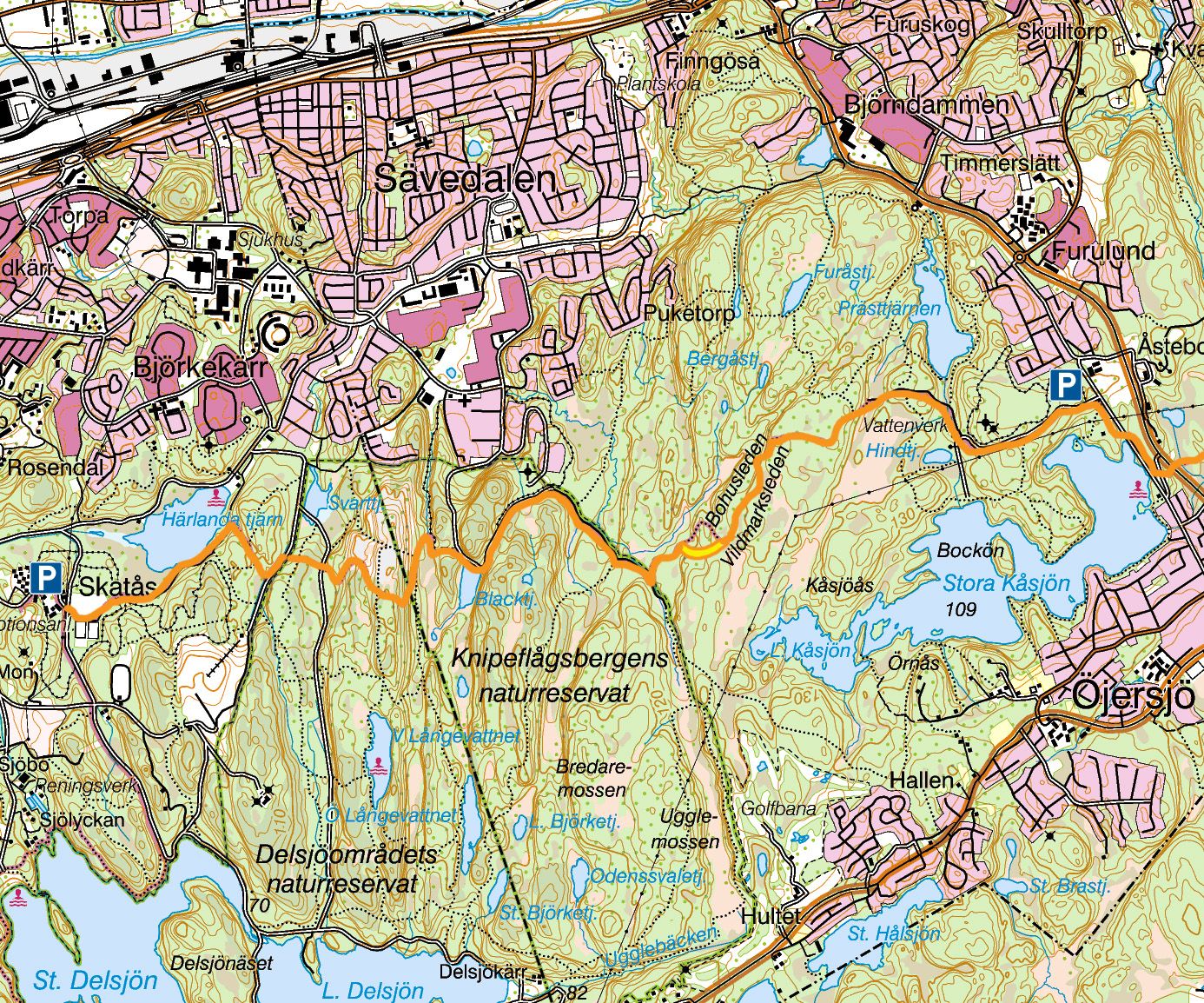 Karta Skatås - Kåsjön
