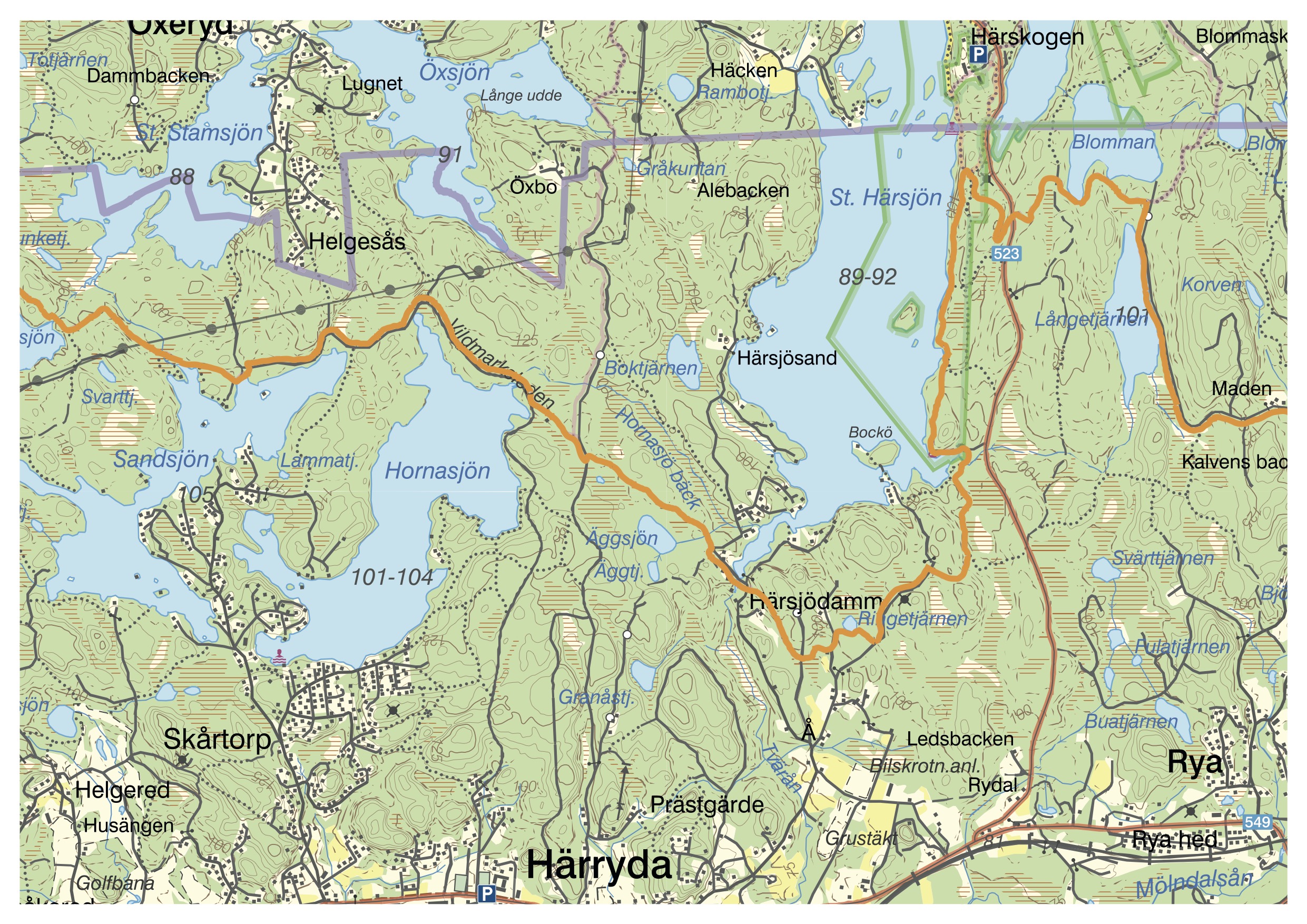 Karta Härkeshult - Härskogen